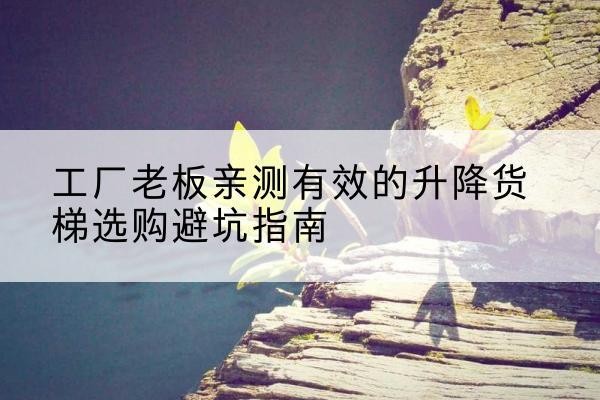 北林升降货梯怎么选-工厂老板亲测有效的升降货梯选购避坑指南